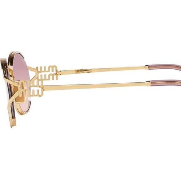 NEW MIU MIU SMU52YS Sunglasses Gold Frame Pink Gradient Lens 5AK-06S - Picture 2 of 3